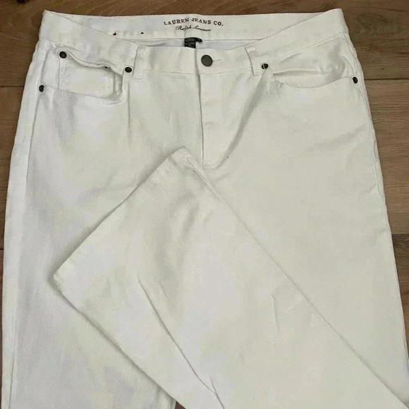 Ralph Lauren Jeans White Jeans White Label Size 12 Wide Leg Vintage LRL Jeans Co - Picture 1 of 8